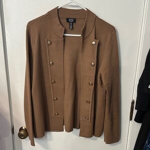 Jones New York Women's Brown Double-Breasted Blazer